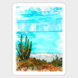 Cactus By The Seaside Sticker